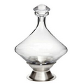 1 Quart 28 Oz. Orbital Decanter w/Silver Plated Base & Crystal Stopper